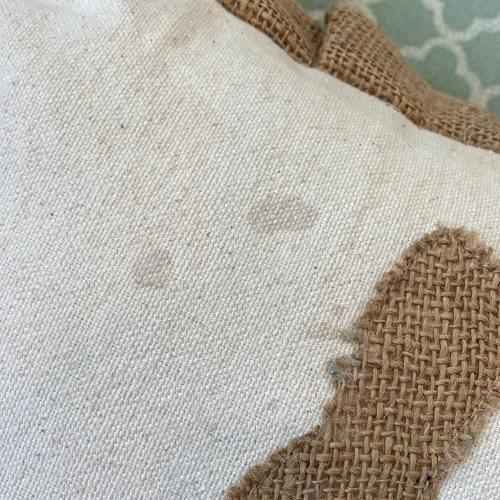 Glory Haus Rabbit Blessed Burlap Pleated Ruffle Trim Pillow